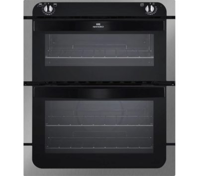 NEW WORLD  NW701DO Electric Built-under Double Oven - Black & Stainless Steel